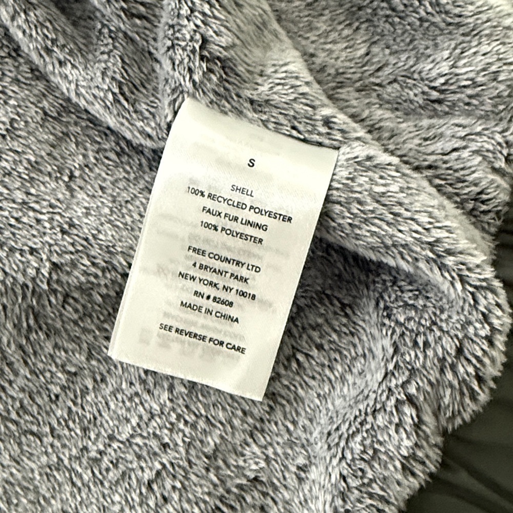 Free Country Olive Green Hooded Fleece Faux Fur Jacket Sz S - Picture 10 of 11
